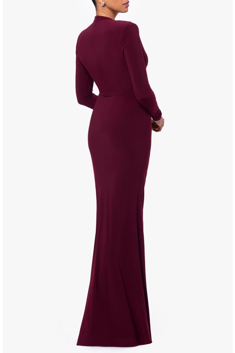 Ruffle Long Sleeve Sheath Gown