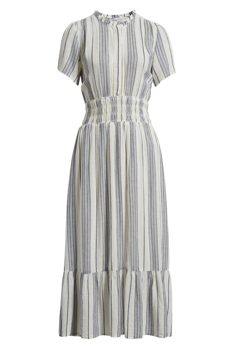 Brent Stripe Smocked Waist Midi Dress