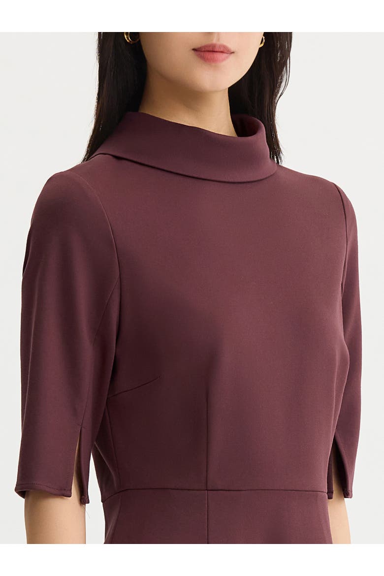 A-Line Pleated LuxeStretch Ponte Dress