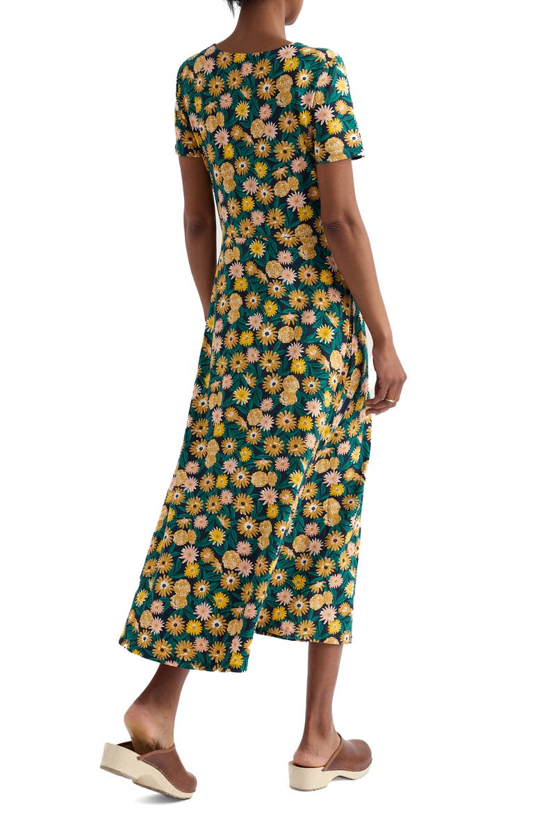 Veronica Floral Stretch Organic Cotton Midi Dress