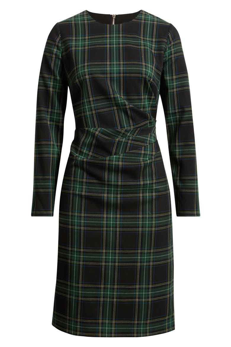 Side Drape Long Sleeve Dress