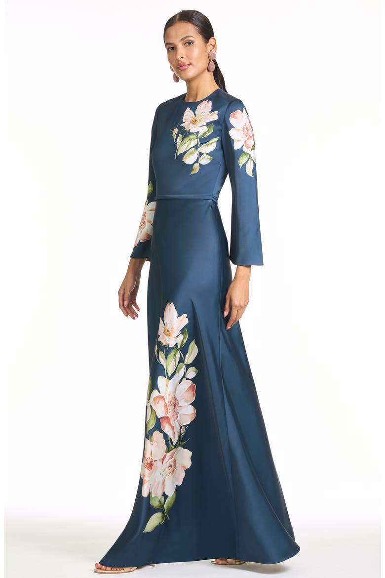 Alex Long Sleeve Floral Gown