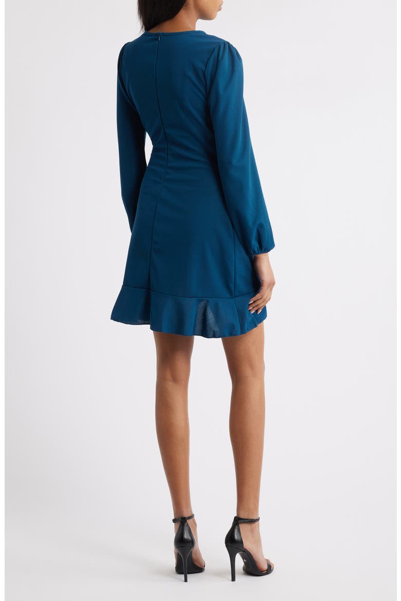 Hendrix Pleated Ruffle Long Sleeve Minidress