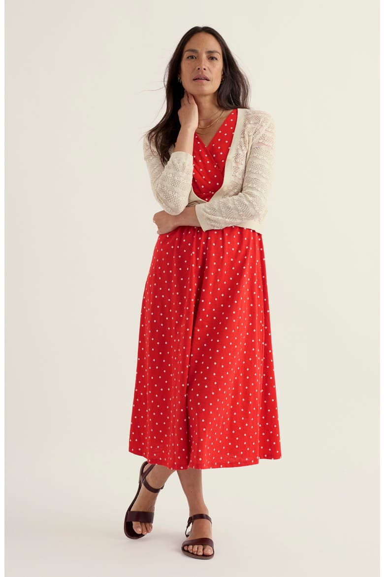Chapelle Dot Print Organic Cotton Jersey Midi Dress