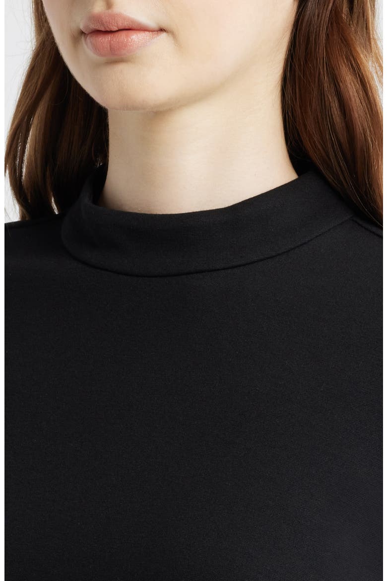 Twofer Mock Neck Long Sleeve A-Line Dress