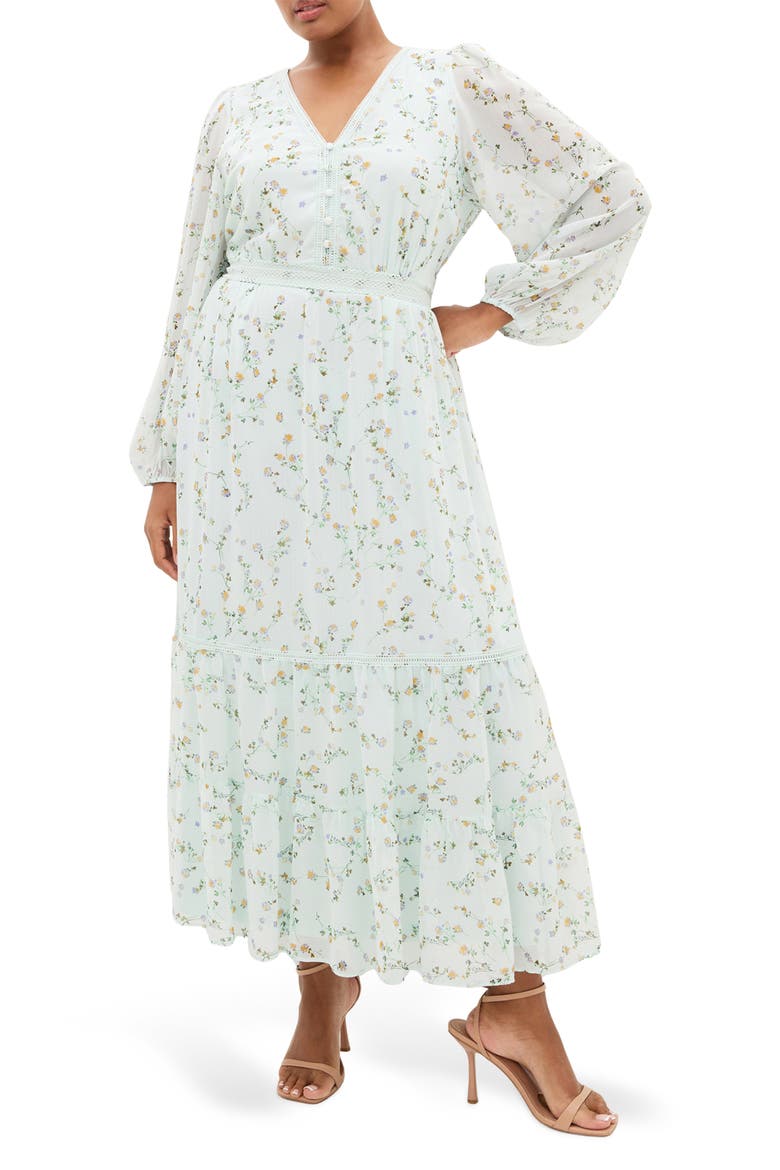 Kiki Ditsy Floral Print Maxi Dress