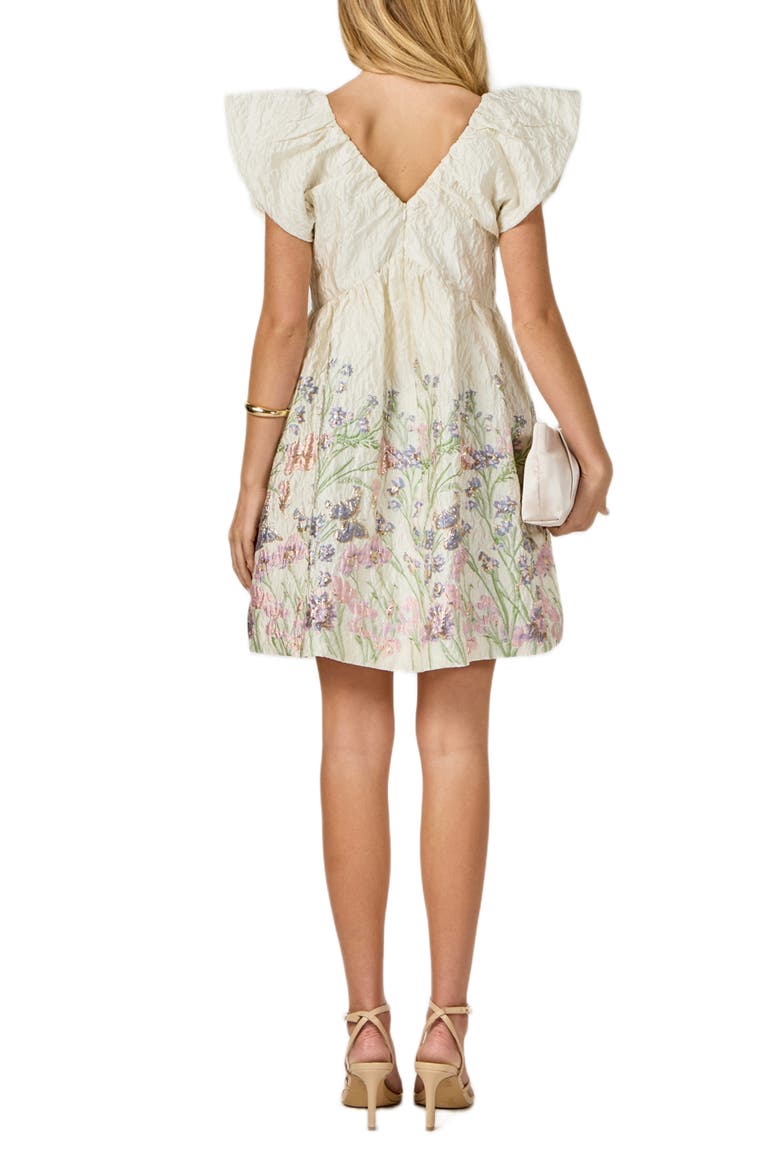Metallic Floral Jacquard Minidress