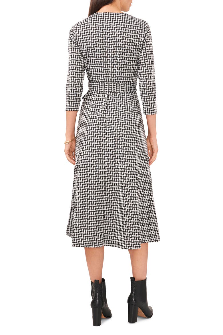 Houndstooth Check Jacquard Midi Dress