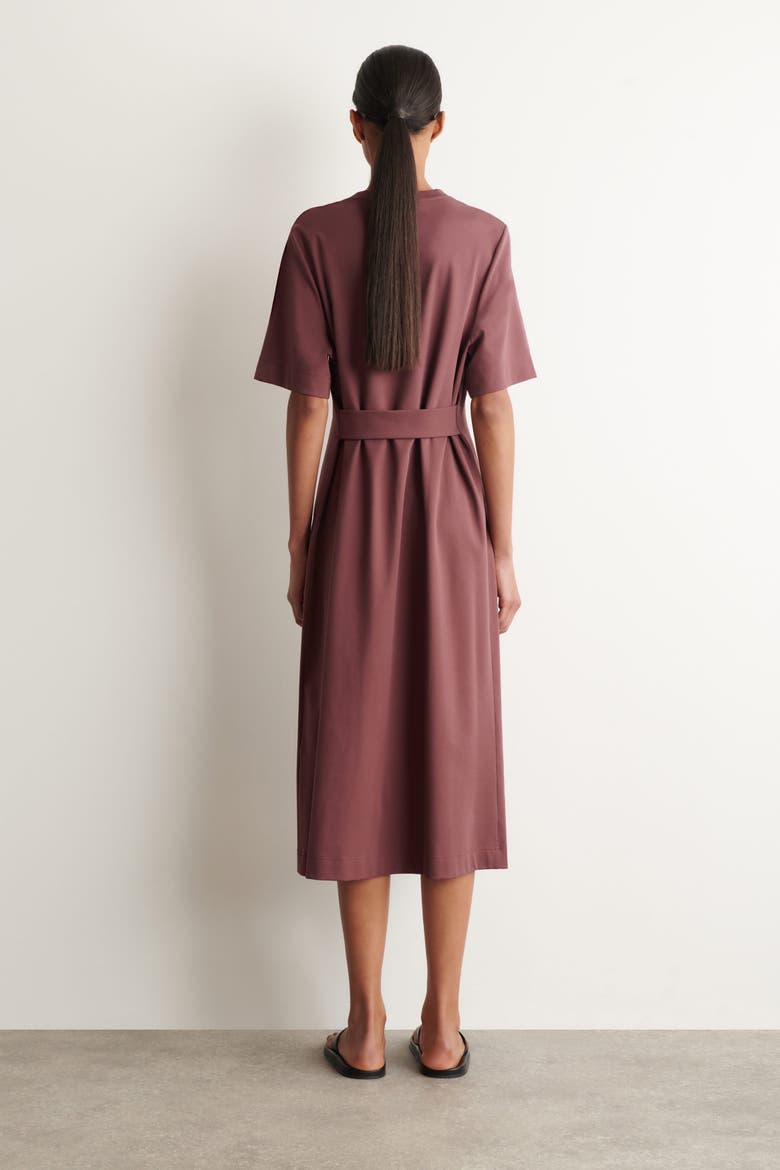 Belt-Detail Midi T-Shirt Dress