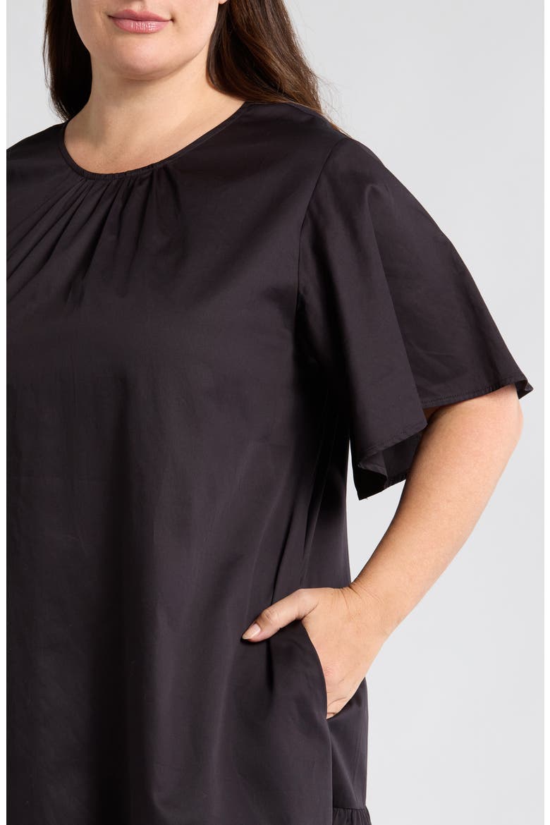 Agata Flutter Sleeve Cotton Dress