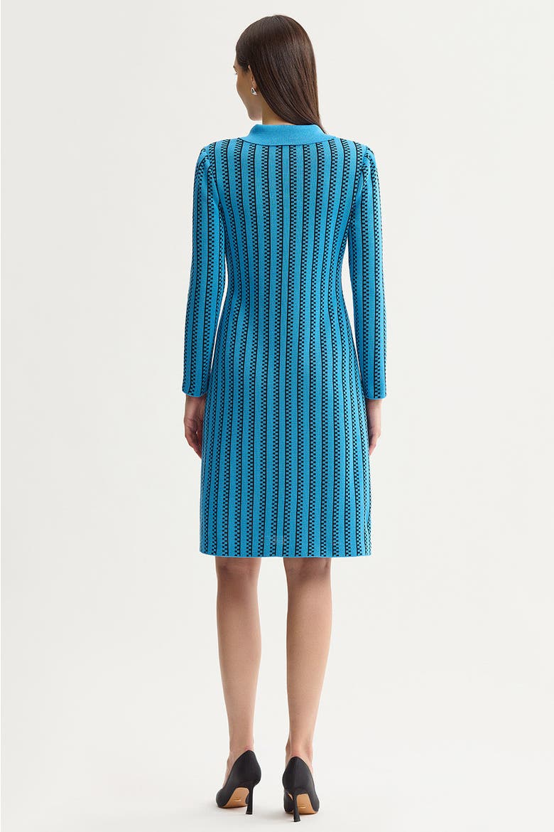 A-Line Faux Double Breasted Knit Dress