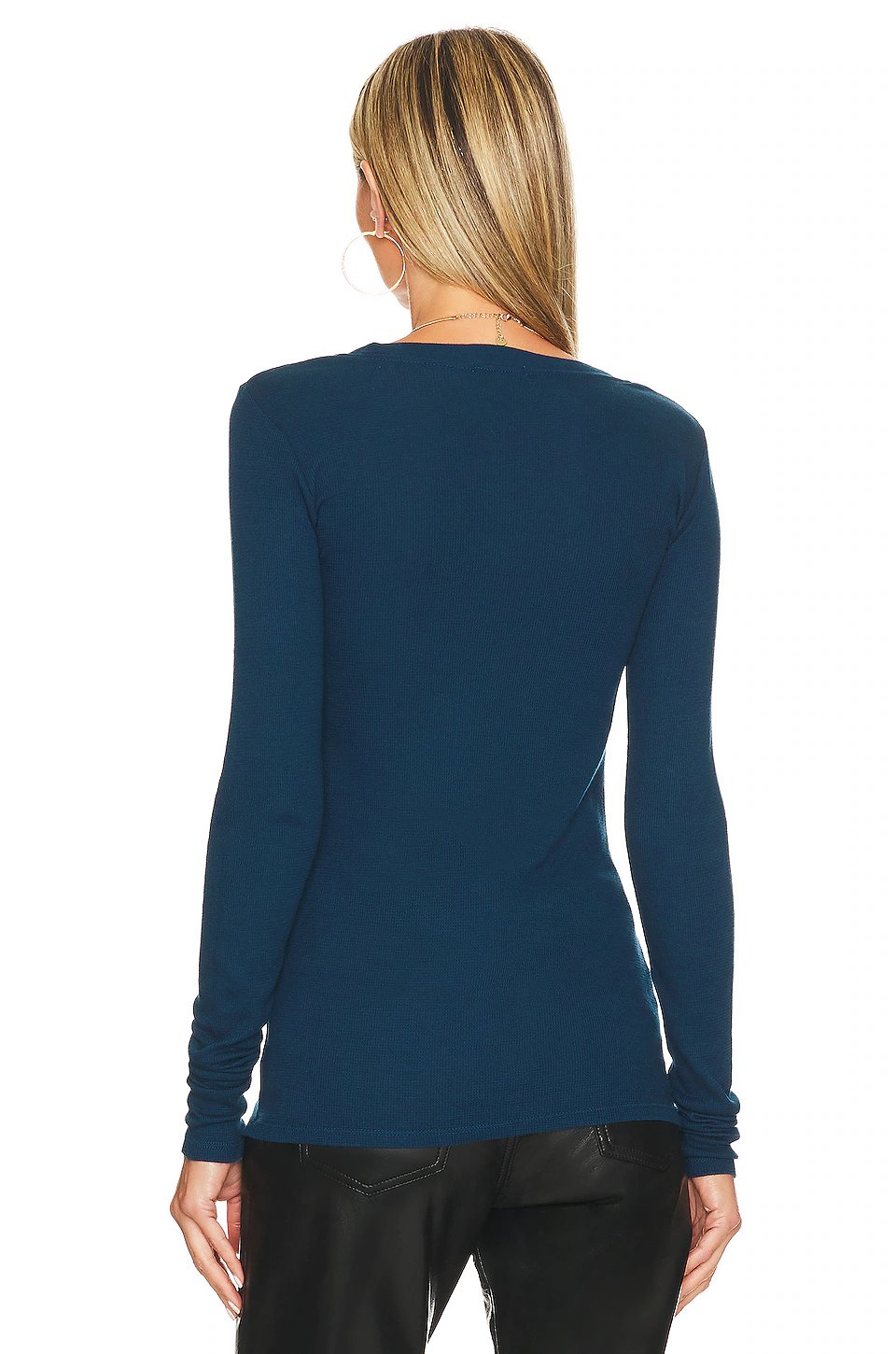 LA Made Long Sleeve Crew Neck Top in Cobalt - Image 3