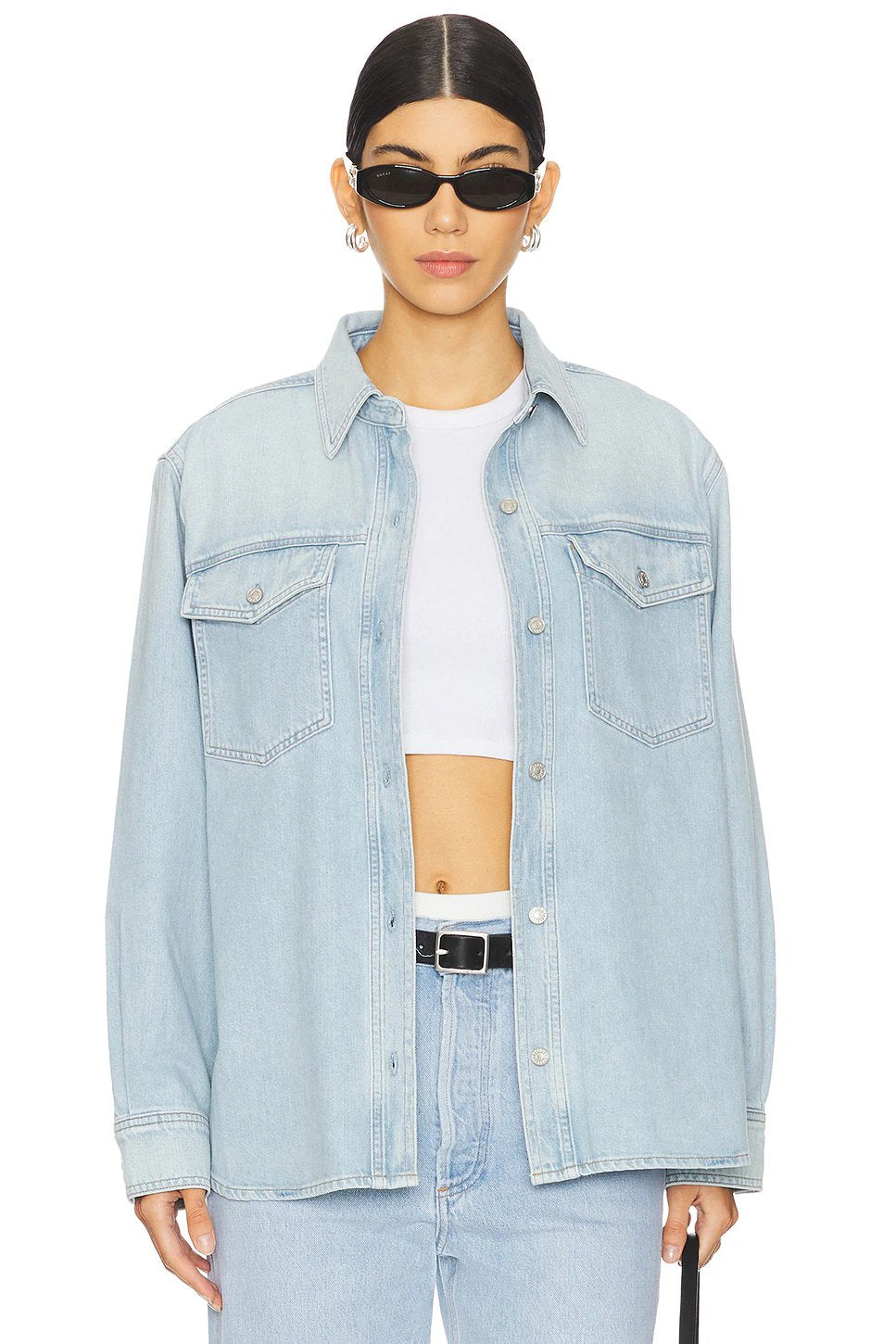 AGOLDE Rina Slim Shirt in Extract - Image 1