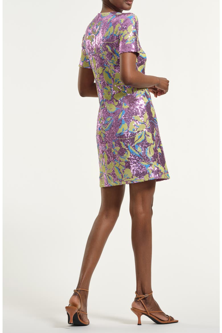 Sequin Floral Shift Minidress