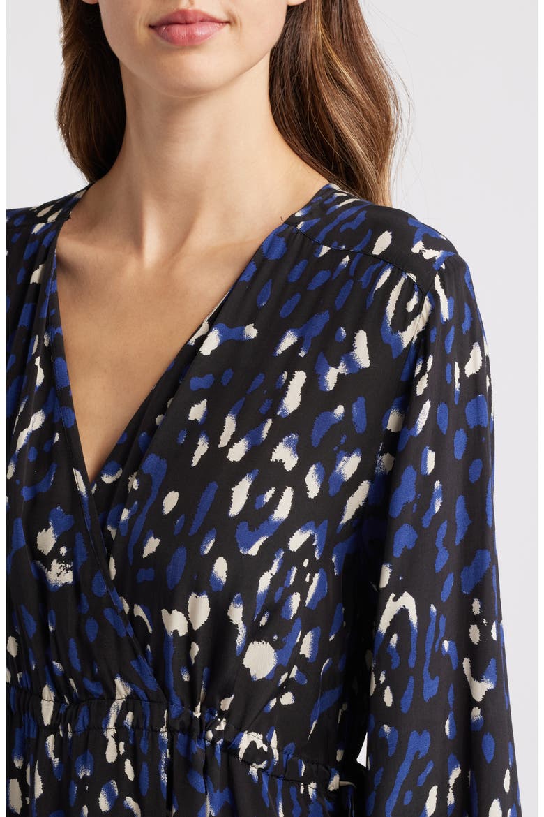 Norin Faux Wrap Long Sleeve Dress