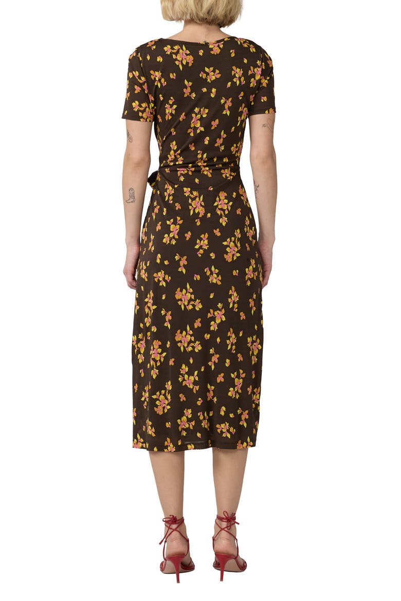 Mandy Floral Wrap Waist Midi Dress