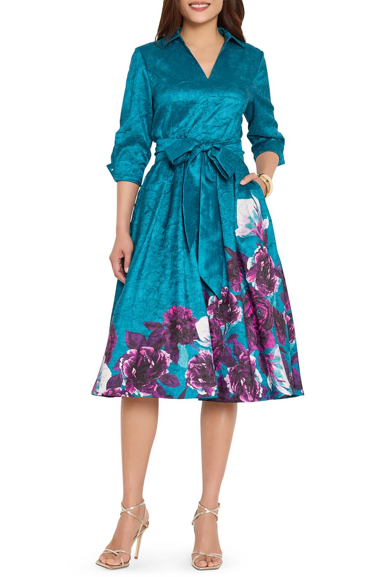 Metallic Embroidered Midi Dress