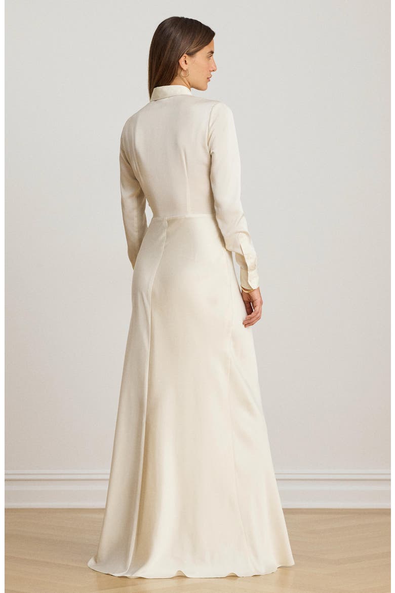 Featherweight Satin Charmeuse Shirtdress Gown
