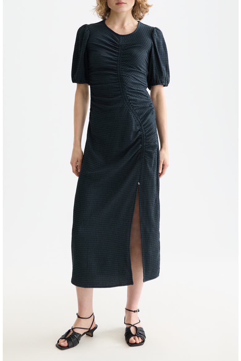 Open Structured Jersey Midi Dress