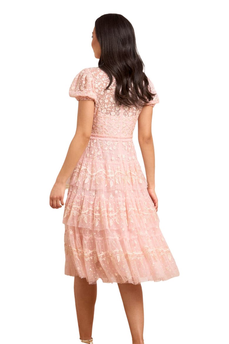 Layered Lace V-Neck Midi Dress
