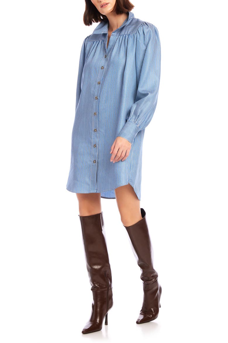 Natalia Stripe Long Sleeve Shirtdress