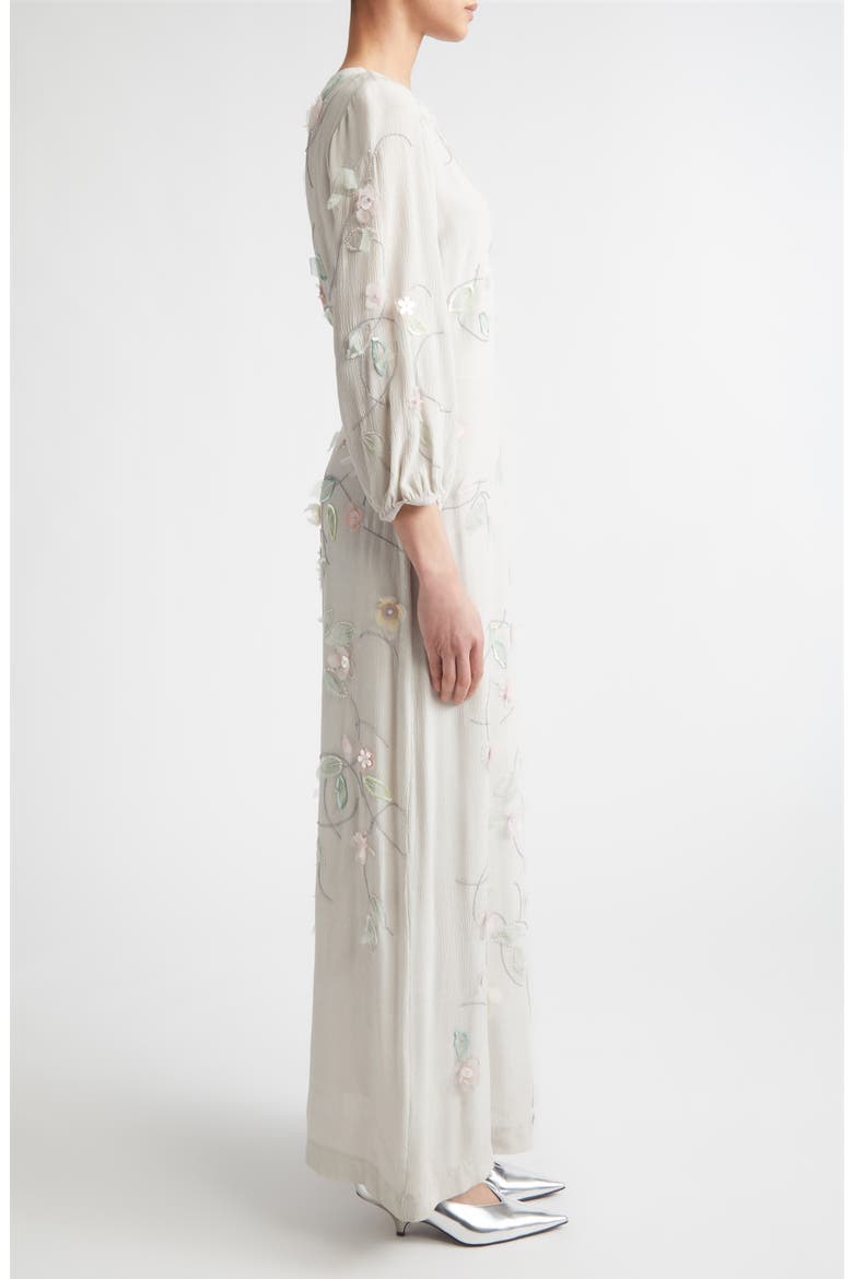 Berna Embroidered Crinkle Maxi Dress