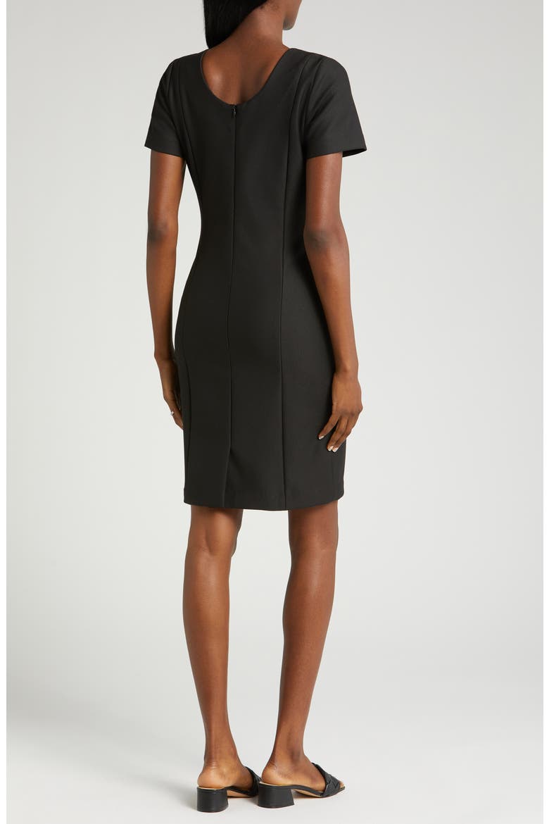 Women's Short Sleeve Knee Length Maternity & Nursing Dress in Italian Stretch Suiting Fabric