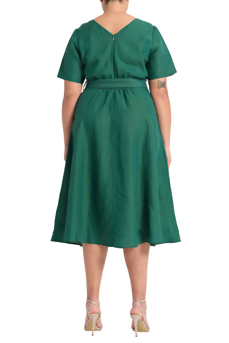 Aelin Linen Blend Fit & Flare Midi Dress