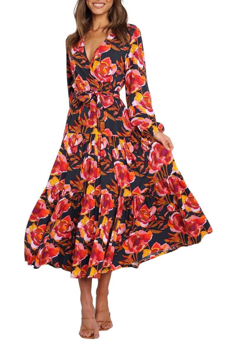 Balsa Long Sleeve Floral Midi Dress