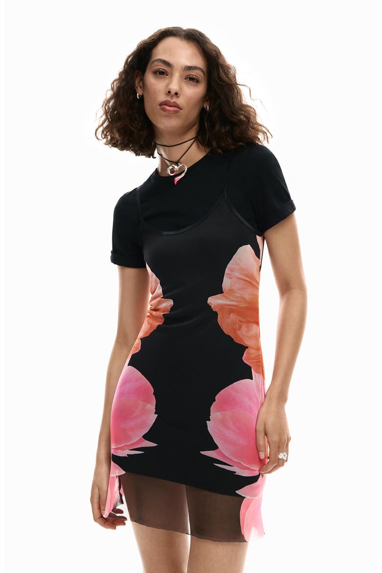 Floral Print Short Sleeve Minidress