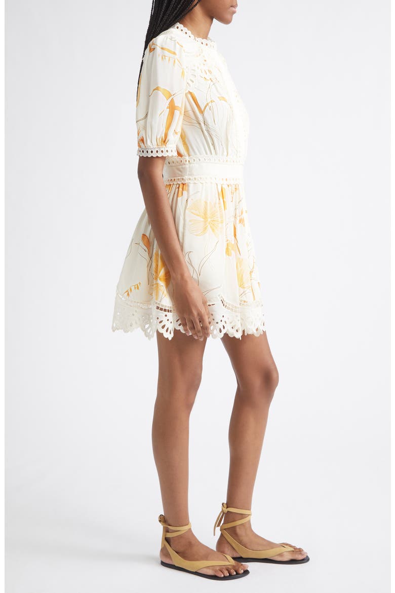 Lacey Print Eyelet Minidress