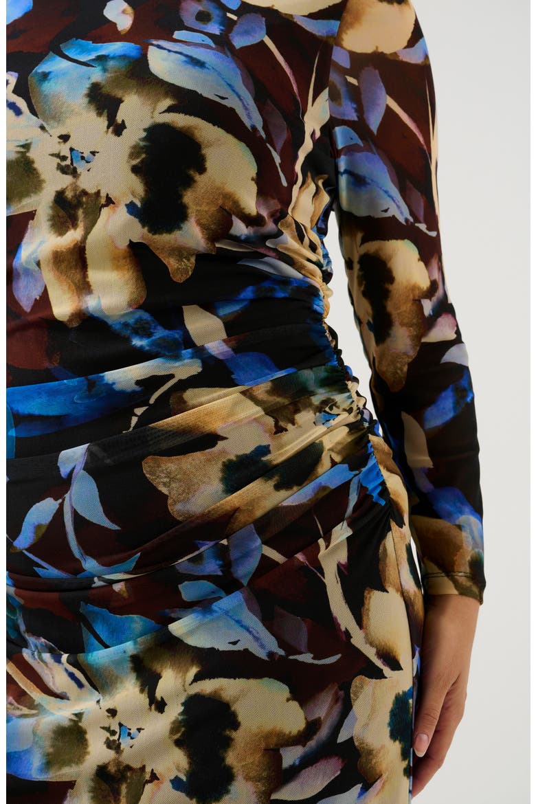 Cleo Ruched Long Sleeve Body-Con Maxi Dress