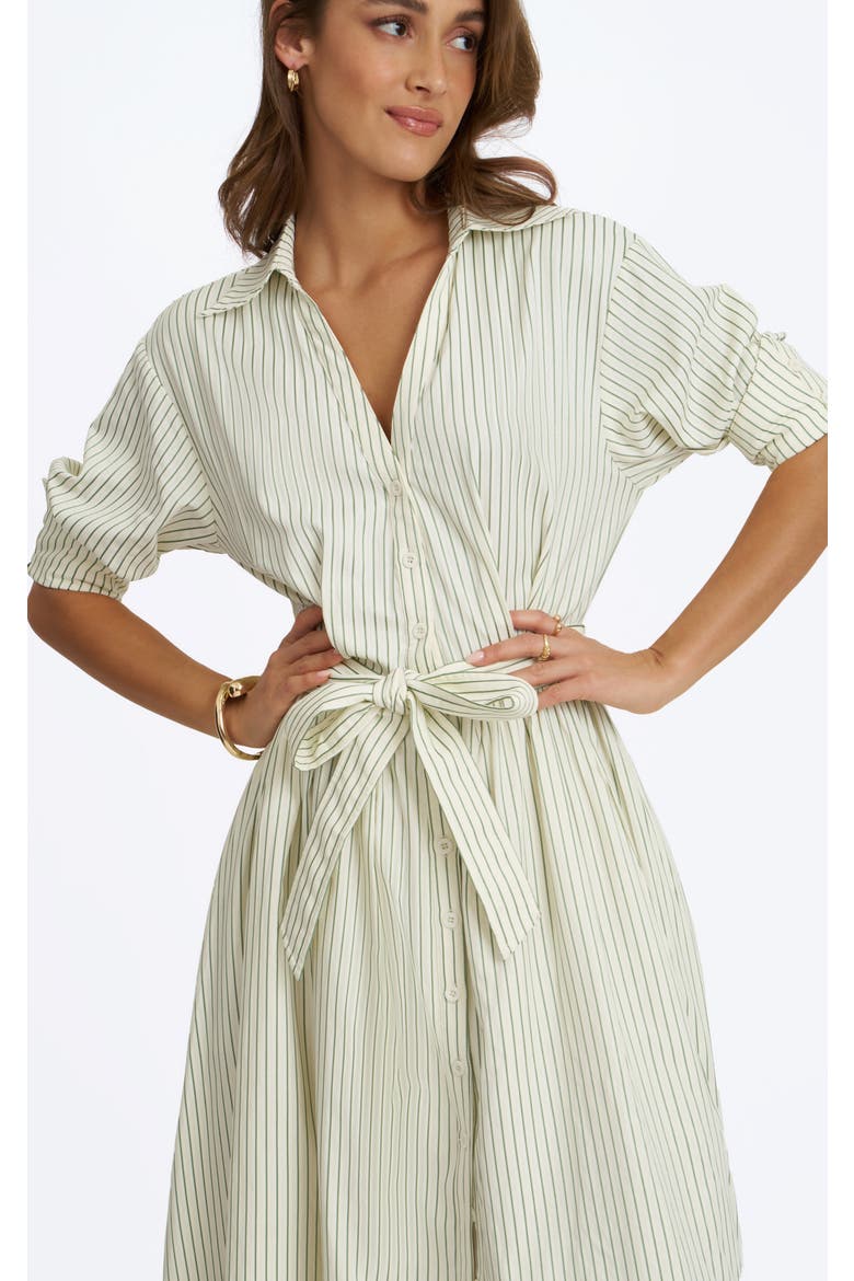 Danica Poplin Striped Shirt Midi Dress
