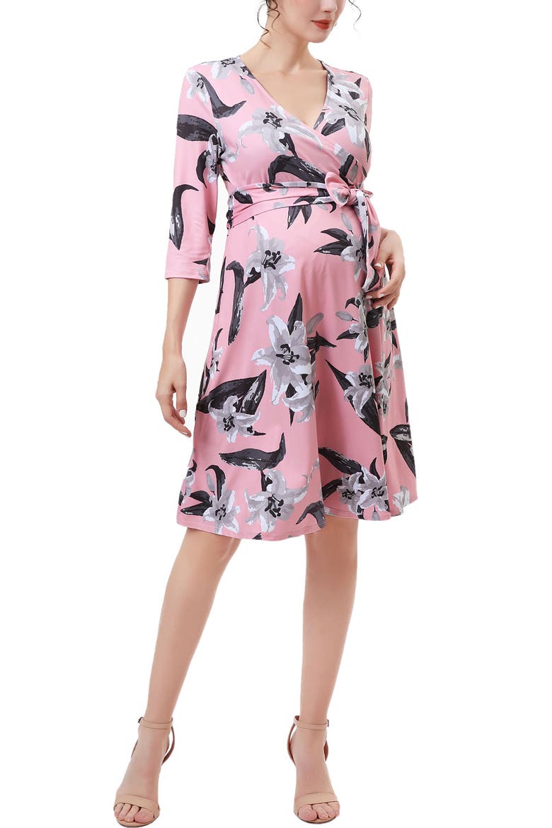 Sophie Floral Faux Wrap Maternity Nursing Dress
