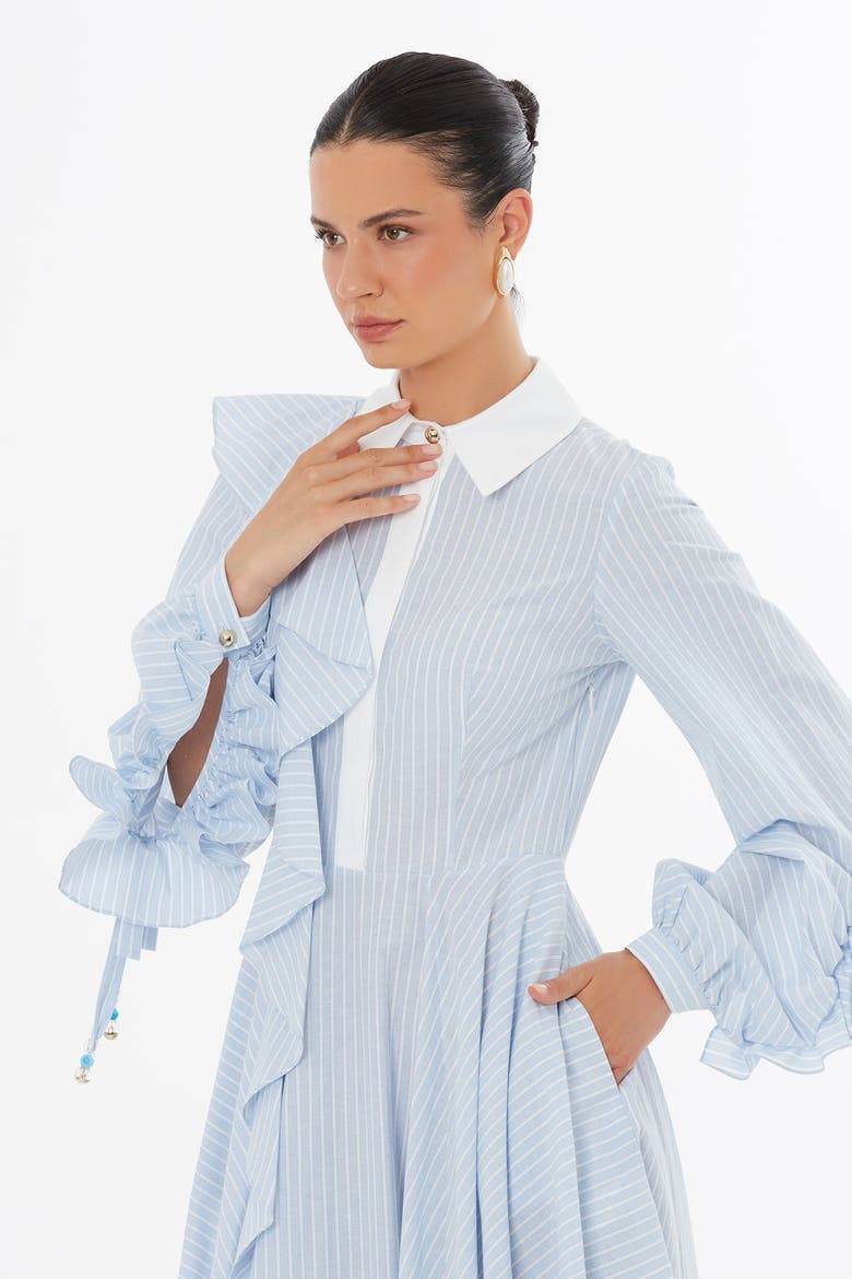 Ruffle Detail Midi Dress