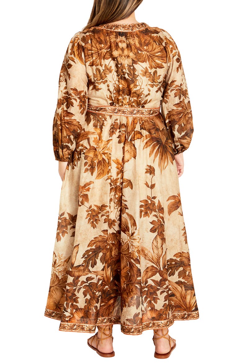 The Maddie Print Long Sleeve Wrap Maxi Dress