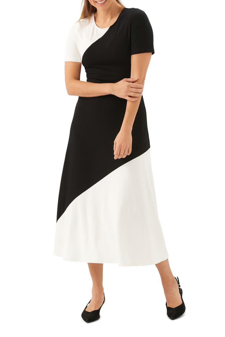 Colorblock Jersey Midi Dress