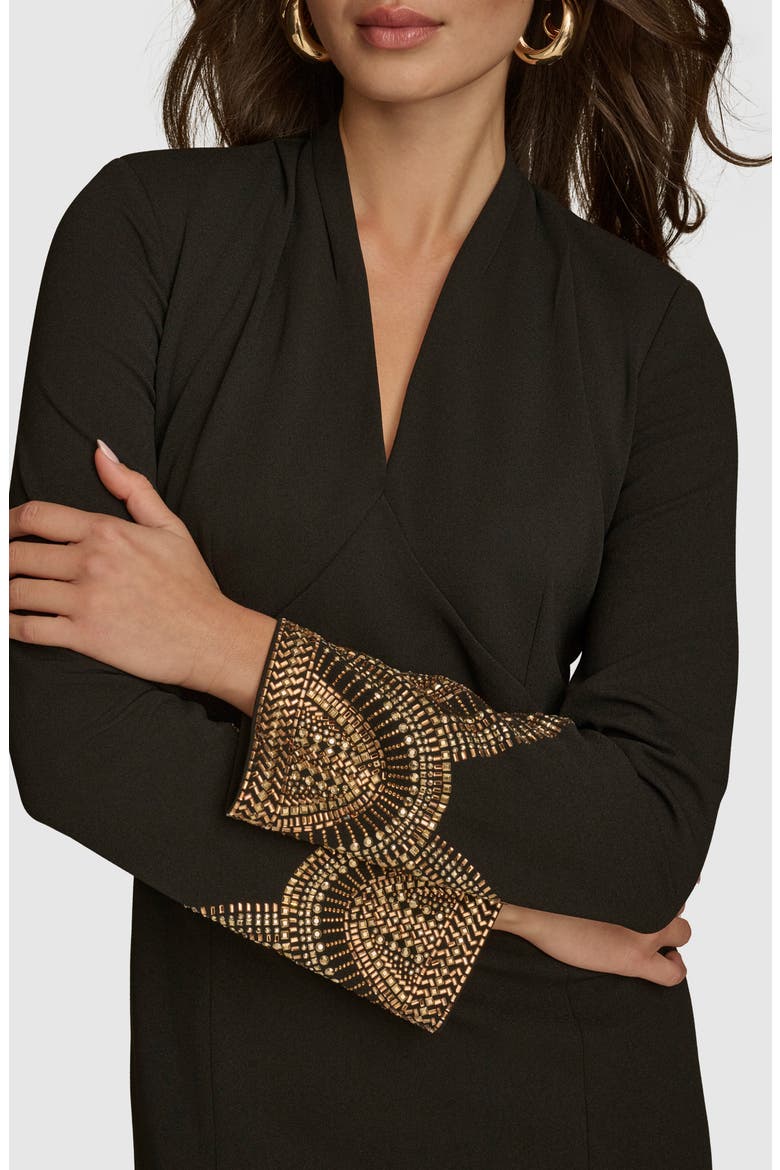 Embellished Long Sleeve Sheath Dress
