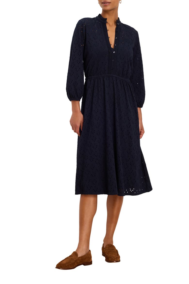 High Tea Knit Eyelet Midi Dress