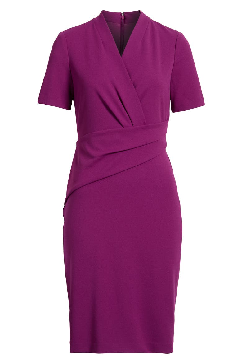 Pleated Scuba Crepe Dress