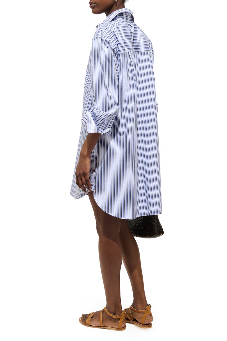 Florence Stripe Long Sleeve Cotton Shirtdress