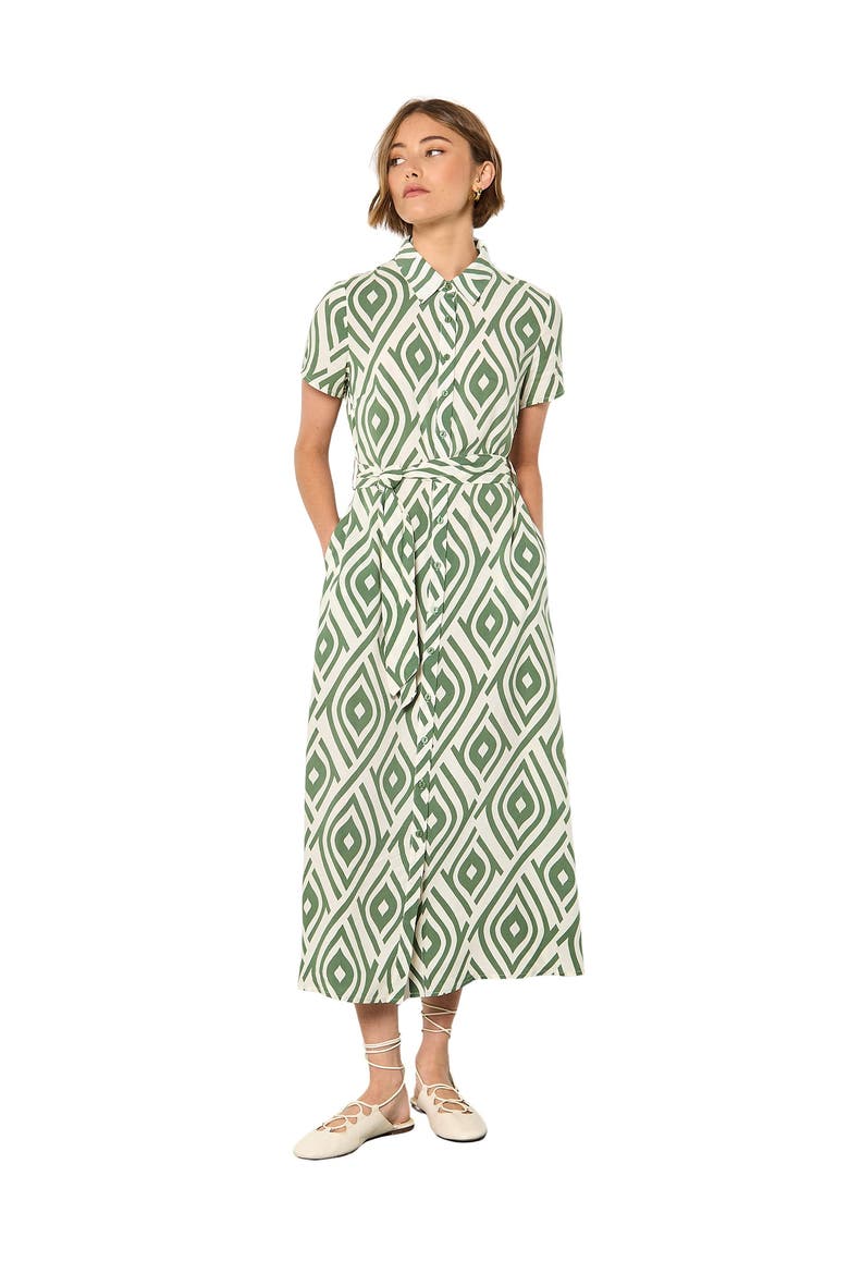 Short Sleeve Midi Shirt Dress