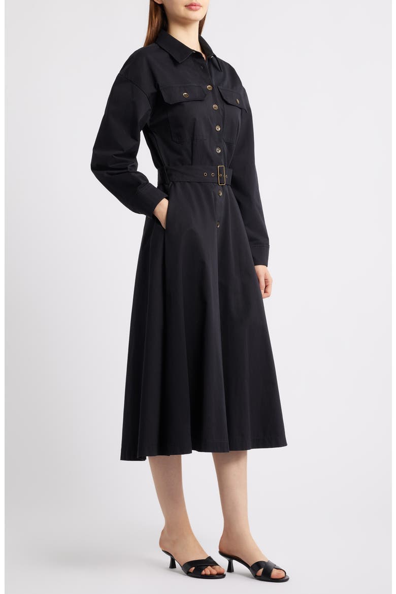 Belted Long Sleeve Shirtdress
