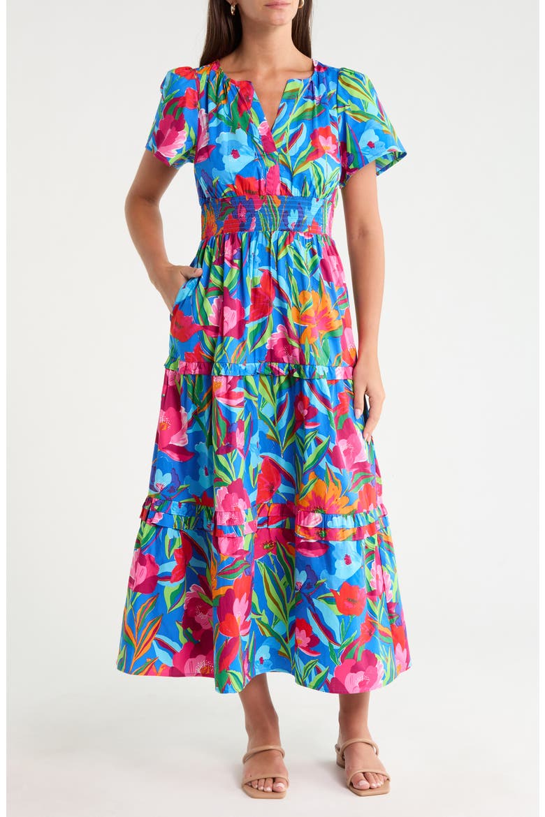 Palmer Floral Tiered Cotton Maxi Dress