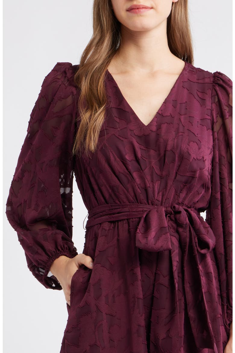 Floral Appliqué Long Sleeve Dress