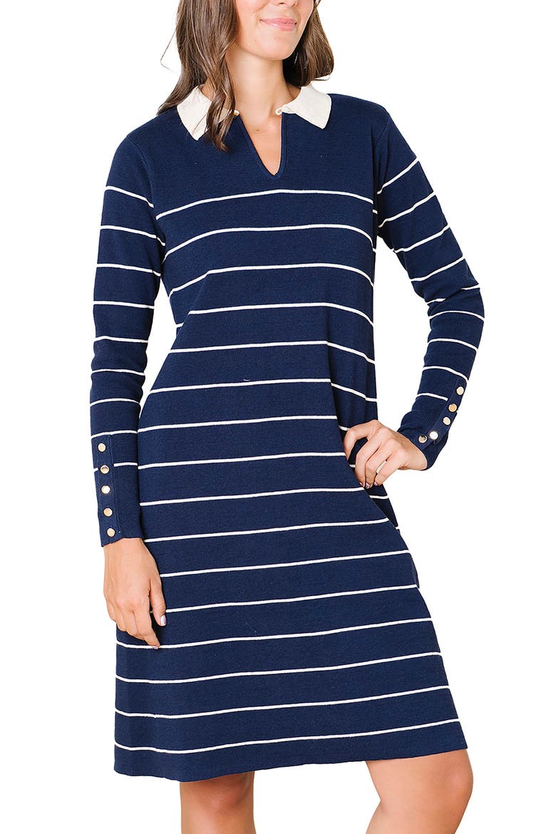 Organic Long Sleeve Collared Sweater Dress
