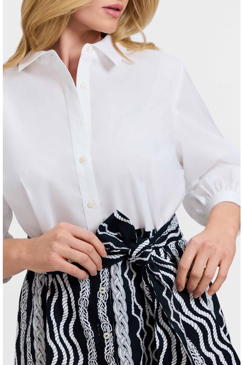 Esther Belted Braid Print Shirtdress