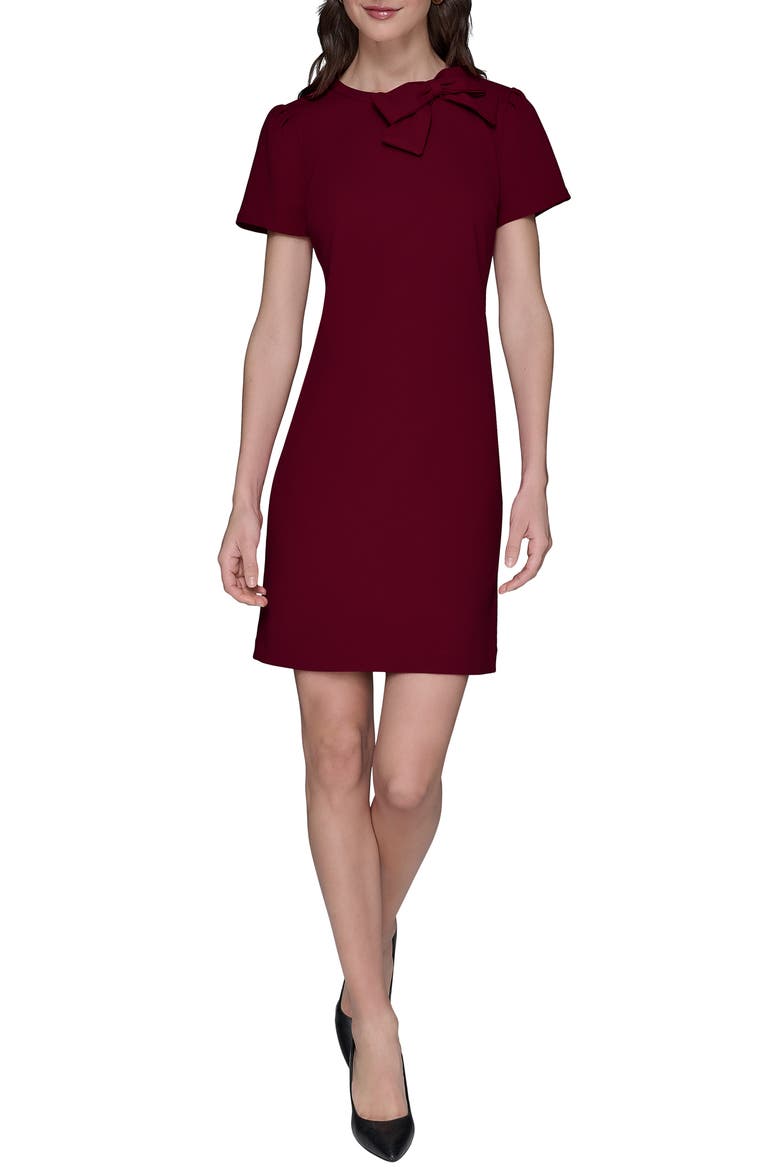 Bow Accent Scuba Crepe Sheath Dress