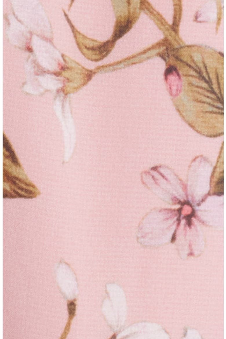 Floral Print Tie Waist Midi Dress