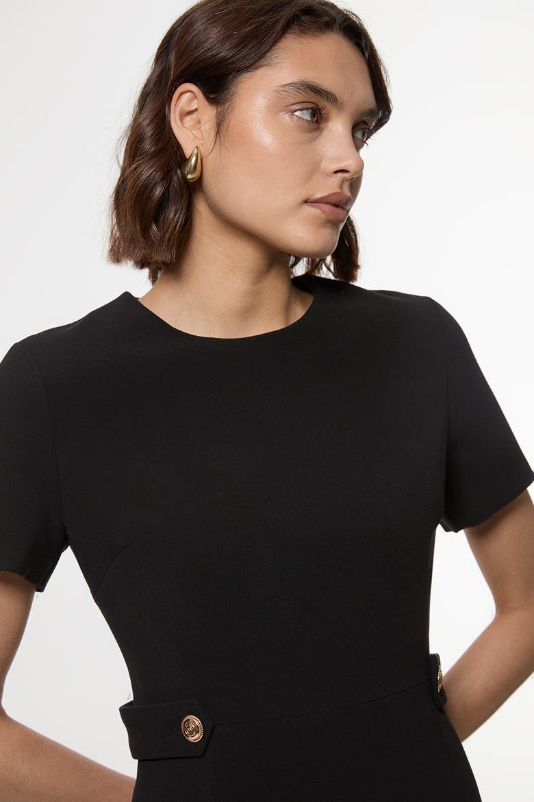 Tab Detail Tailored Mini Dress